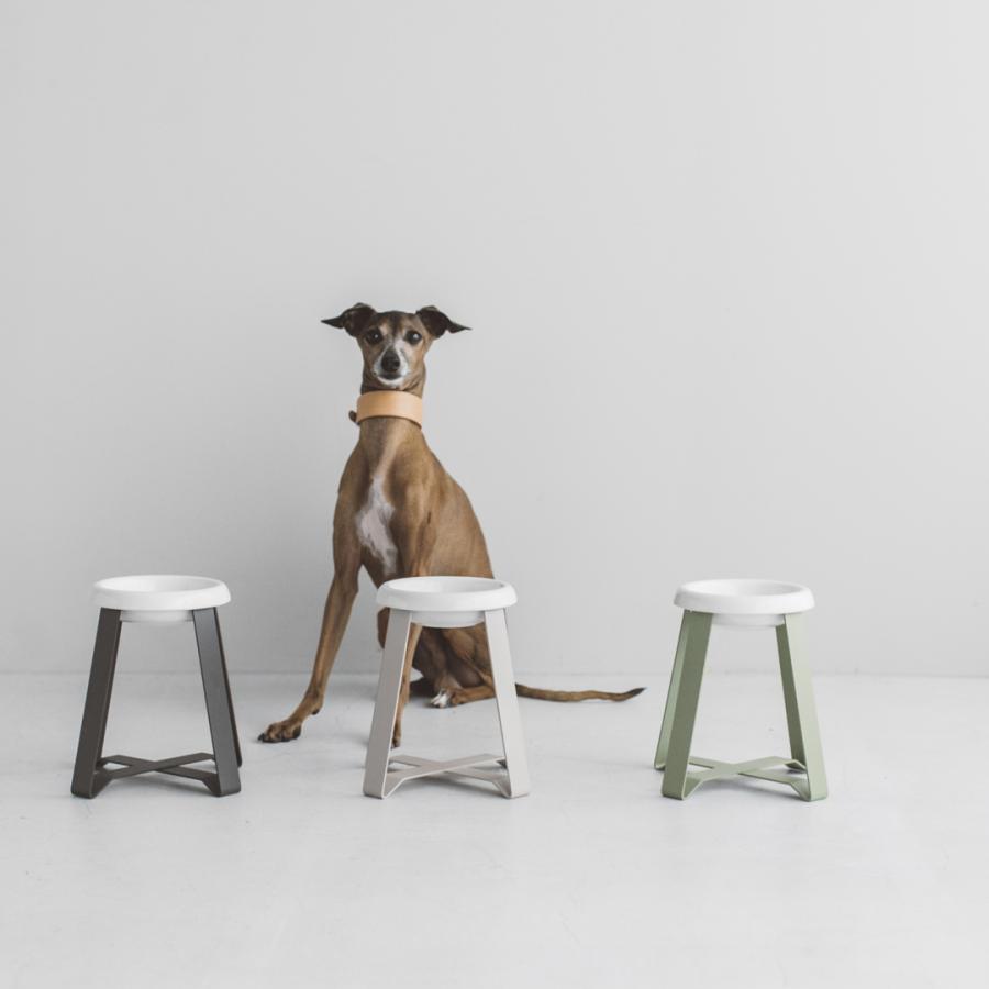 pecolo Food Stand S(hightall) 陶器浅型 フードボウルスタンド 犬