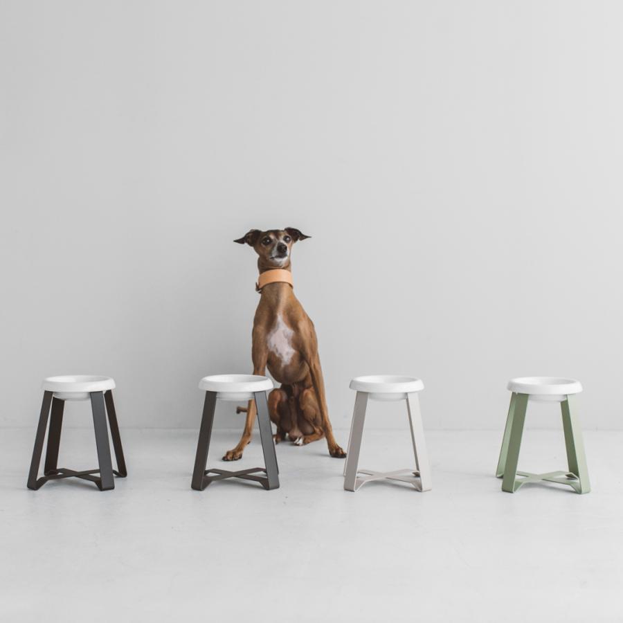 pecolo Food Stand S(hightall) 陶器浅型 フードボウルスタンド 犬