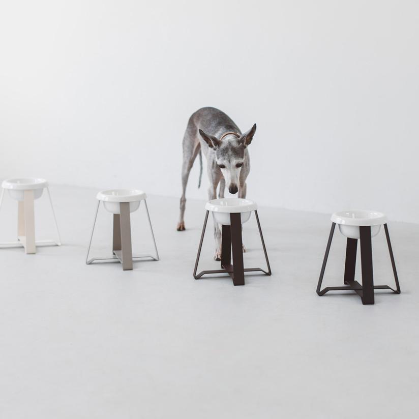 pecolo Food Stand S(hightall) 陶器深型 フードボウルスタンド 犬