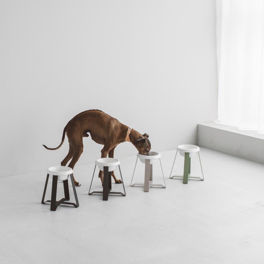 pecolo Food Stand S(hightall) 陶器深型 フードボウルスタンド 犬