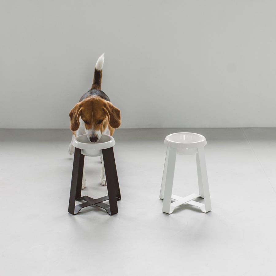 pecolo Food Stand L(hightall) 陶器浅型 フードボウルスタンド 犬