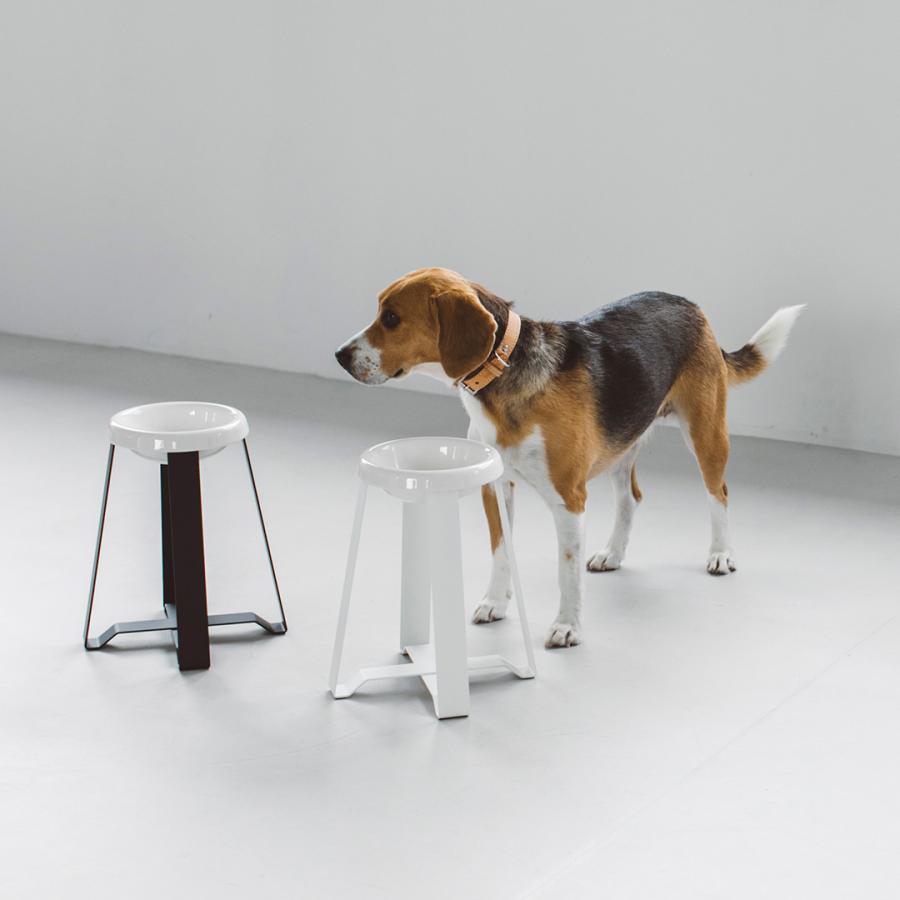 pecolo Food Stand L(hightall) 陶器浅型 フードボウルスタンド 犬
