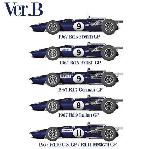 新品 K510 Model Factory Hiro 1/12 EAGLE Gurney-Weslake Ver.B フランスGP/イギリスGP/ドイツGP/イタリアGP/アメリカGP/メキシコGP 1967 Fulldetail Kit_1