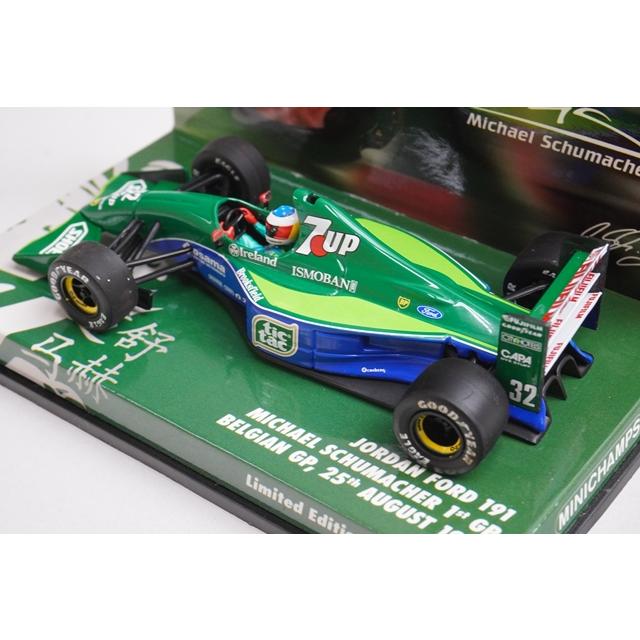 1/43 ミニチャンプス 433910032 パドック特注 ジョーダン フォード 191 ベルギーGP 1991 #32 M.シューマッハ 7upの画像