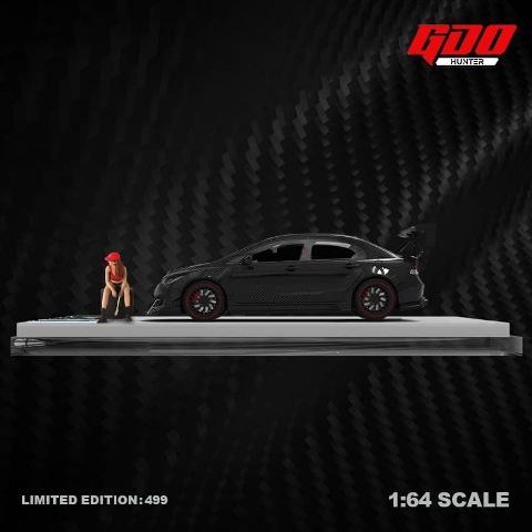 Voiture Miniature 1:64 Honda Civic 'Explosion Unlimited' Fibre De Carbone - TimeMicro X GDO