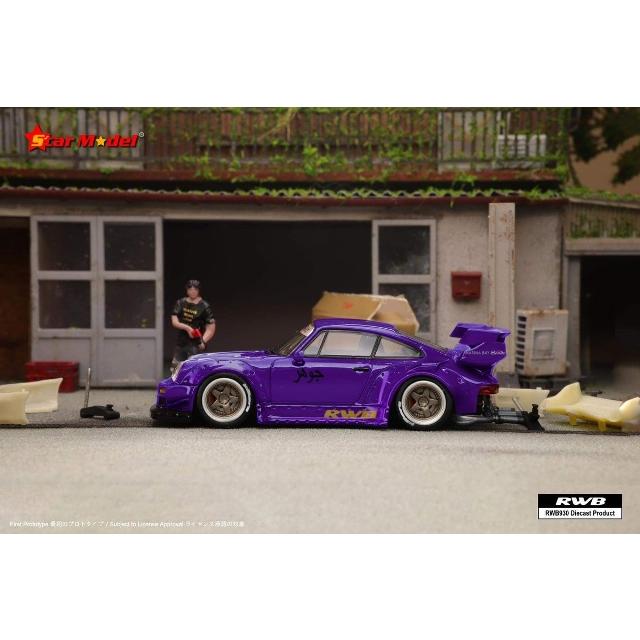 QIDIAN Porsche RWB 930 GT Wing in Orange Resin Model 1:64 – East Car Audio