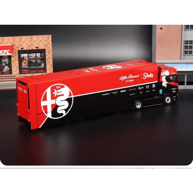 予約 KENGFai KF ケンファイ 1/64 スカニア Scania S730 V8 Double Deck Gull Wing Transporter ウイング コンテナ トランスポーター Red/Black Alfa Romeo｜freestyle-hobby｜04