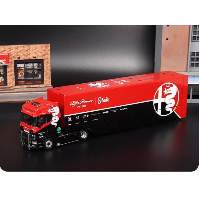 予約 KENGFai KF ケンファイ 1/64 スカニア Scania S730 V8 Double Deck Gull Wing Transporter ウイング コンテナ トランスポーター Red/Black Alfa Romeo｜freestyle-hobby｜06