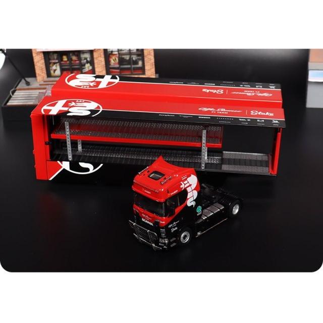 予約 KENGFai KF ケンファイ 1/64 スカニア Scania S730 V8 Double Deck Gull Wing Transporter ウイング コンテナ トランスポーター Red/Black Alfa Romeo｜freestyle-hobby｜09