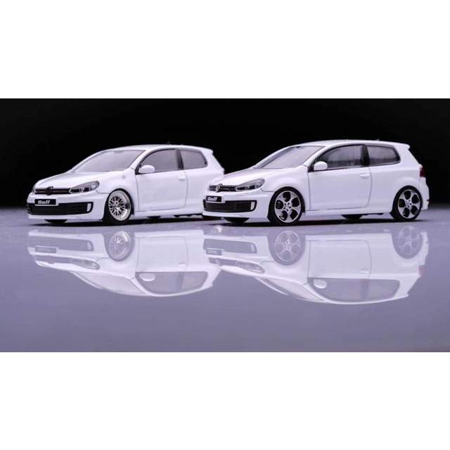 予約  Maxwell 1/64 フォルクスワーゲン ゴルフ VW Volkswagen GOLF GTI MK6 pearl white BBS wheel Lowride 限定799台｜freestyle-hobby｜03