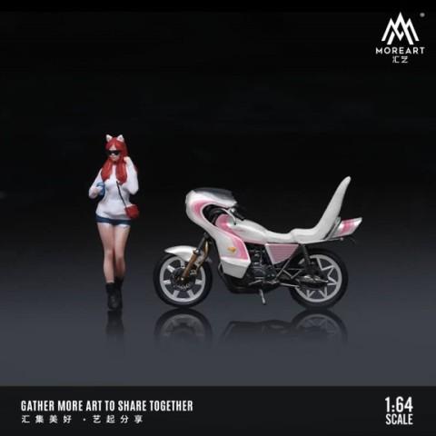 新品 MO222101 MoreArt 1/64 暴走族 バイク ライダー 女 猫