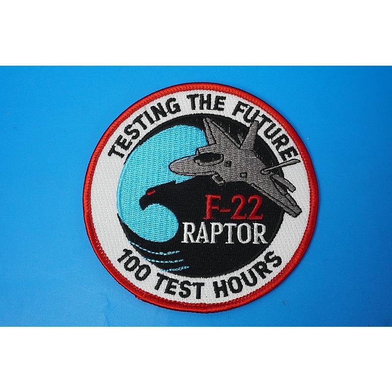 ワッペン USAF アメリカ空軍 F-22 ラプター 100 TEST HOURS ベルクロ