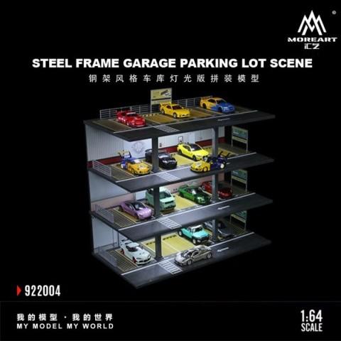 新品 MO922004 MoreArt 1/64 STEEL FRAME GARAGE PARKING LOT SCENE