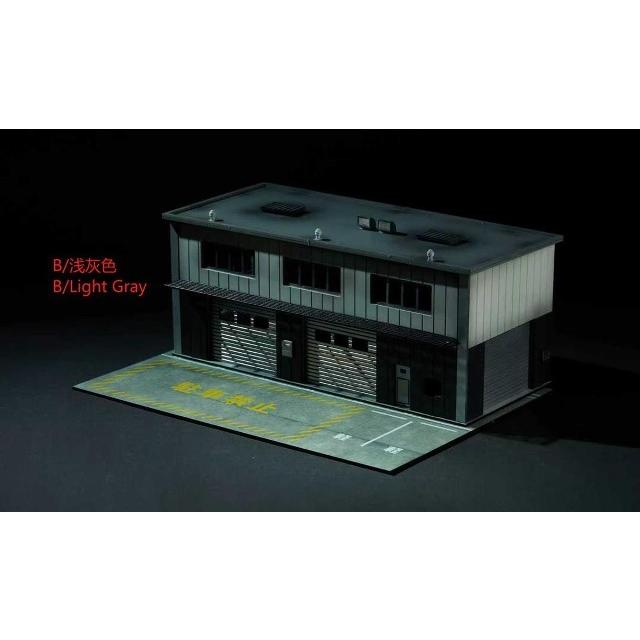 予約 YOU&CAR 1/64 自動車修理工場 ジオラマ Repair Shop Scene Light