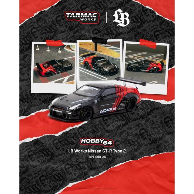 予約 T64-090-AD Tarmac Works 1/64 日産 LB Nissan GT-R Type 2 Advan