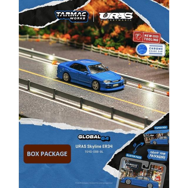 予約 T64G-088-BL Tarmac Works 1/64 URAS Skyline ER34 Blue