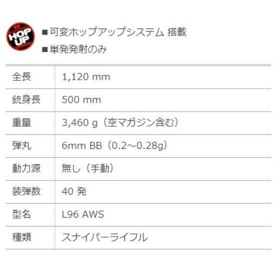 L96 AWS ブラックストック No.06 東京マルイ 東京マルイ】L96 AWS｜BK 東京マルイ L96AWS パーツ付 東京マルイ L96AWS パーツ付 L96 AWS
