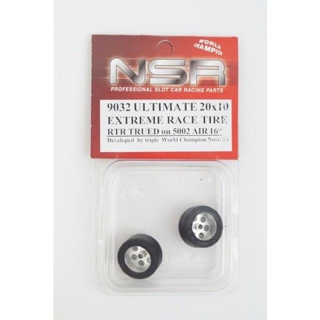 9032 NSR 3/32 ULTIMATE RACE TIRE 20x10 TRUED RUBBER TIRES on 16 dia wheels (2)