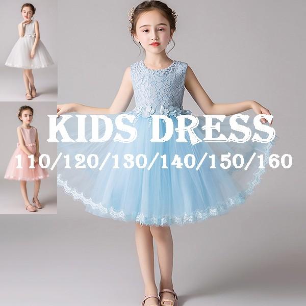 キッズドレス 超目玉 12月 発表会 安い 子供ドレス ピアノ発表会 ノースリーブ ホワイト 子供ドレス結婚式 1 ワンピース 160 150 140 130 水色110