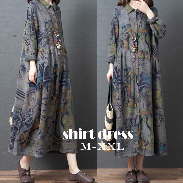 シャツワンピース ロング 秋 長袖 着こなし 大きいサイズ 40代 カジュアル コーデ 前開ワンピース Free Lyq 022 株式会社フリースタイル 通販 Yahoo ショッピング