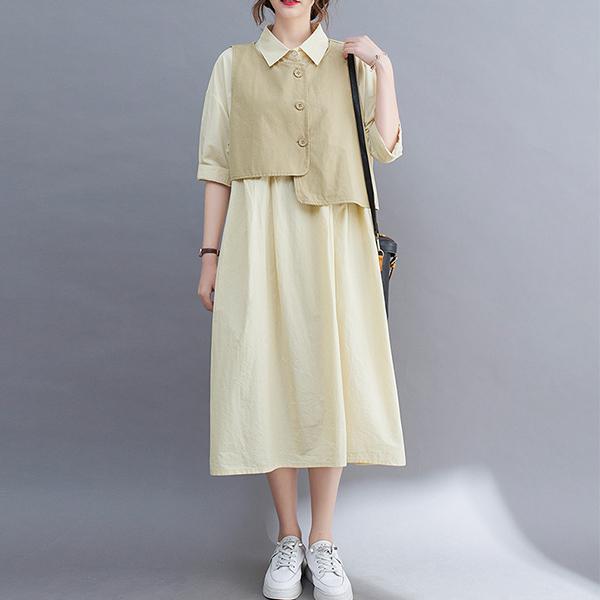 即日出荷 半袖シャツワンピース女性夏服の新しいa字スカートs 3xl 21年春夏再販