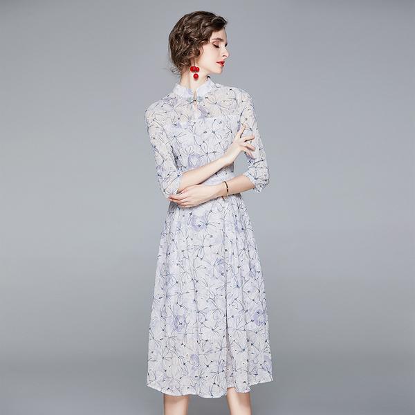 シフォンワンピース 結婚式 花刺繍ワンピース フォーマル 30代 40代 きれいめ ドレスワンピース 袖あり 安い ロング丈s M L Xl 2xl Gz Free Shlfq 15 株式会社フリースタイル 通販 Yahoo ショッピング