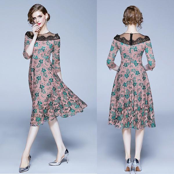 パーティードレス 安い 代 おしゃれ お呼ばれ オフショルダー レースドレス ワンピース 可愛い 結婚式ドレス 開店祝い 可愛い