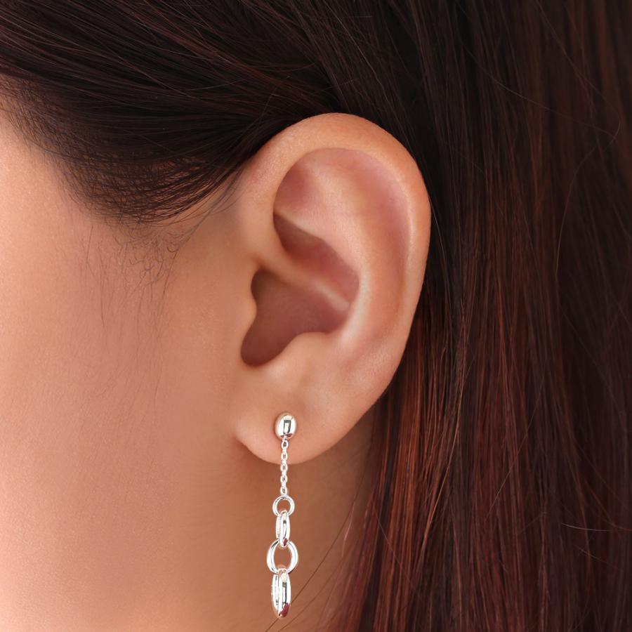 FREE STYLE チェーン リング シルバーピアス 両耳セット シルバー レディース ピアス プレゼント FSE638 フリースタイル【送料無料】 | Freestyle | 01