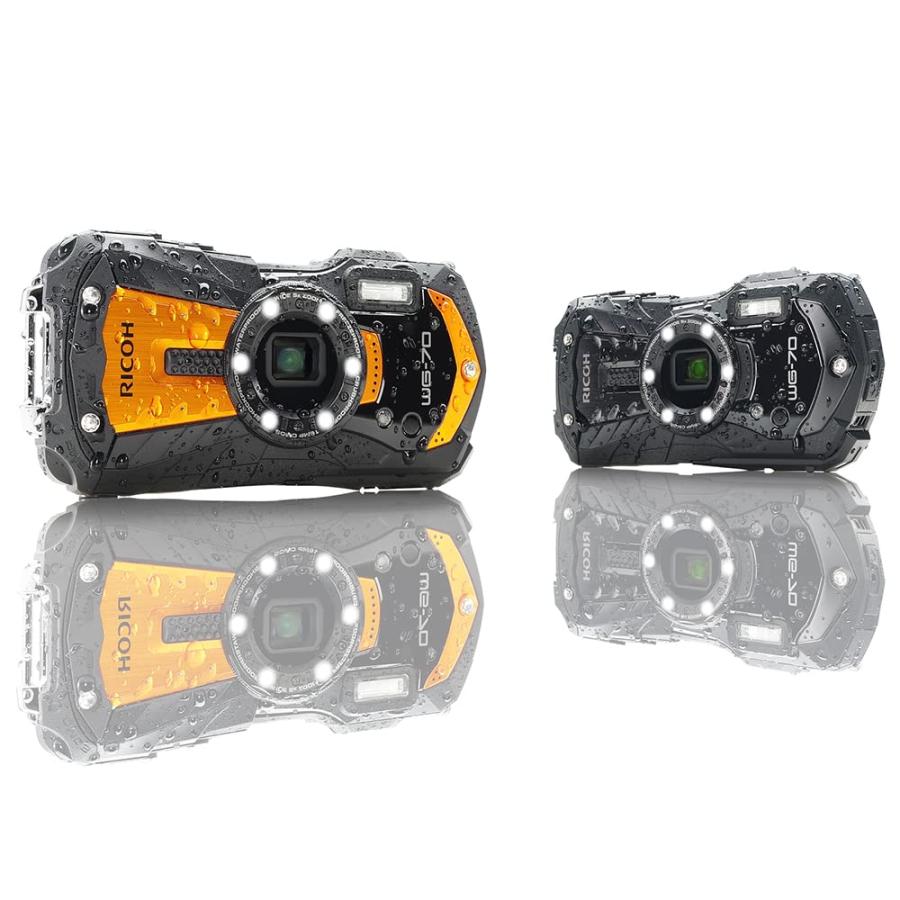 整備済み品】 RICOH WG-70 オレンジ リコー本格防水デジタルカメラ 14m