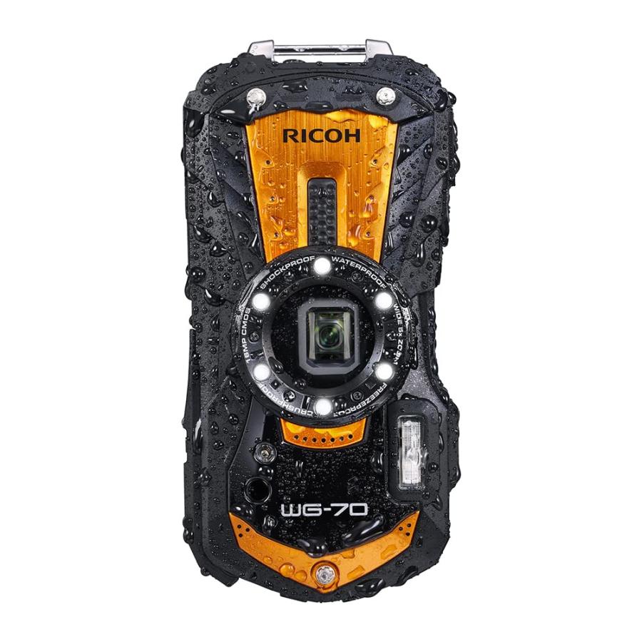 整備済み品】 RICOH WG-70 オレンジ リコー本格防水デジタルカメラ 14m