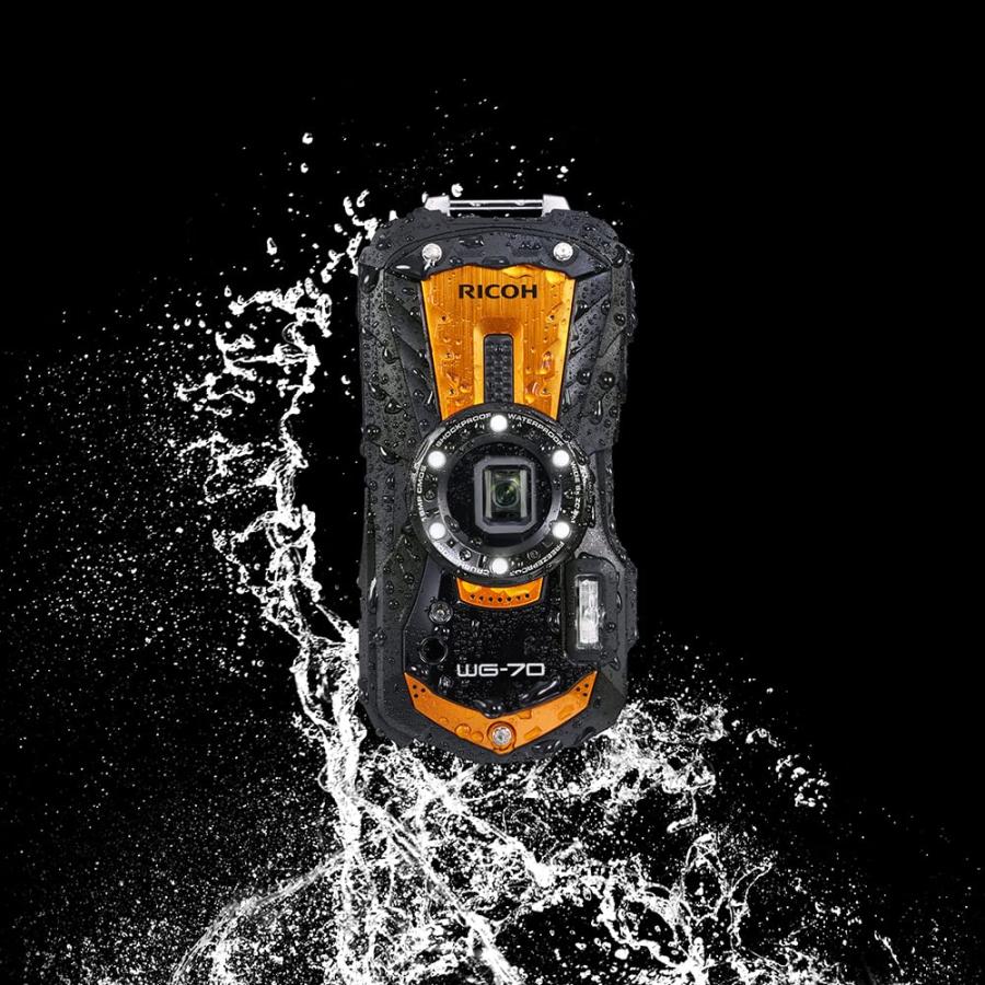 整備済み品】 RICOH WG-70 オレンジ リコー本格防水デジタルカメラ 14m