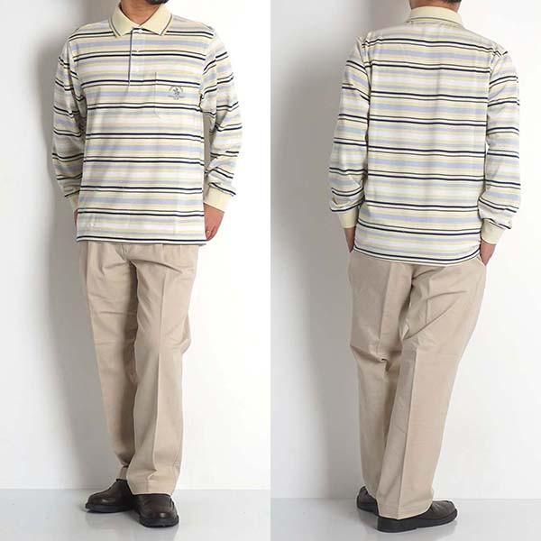 シニアファッション メンズ ポロシャツ 長袖 ボーダー 父の日 プレゼント 40代 50代 60代 70代 80代 ゆったり 紳士服 春 夏 秋 おしゃれ ブランド Freestylewear 通販 Yahoo ショッピング
