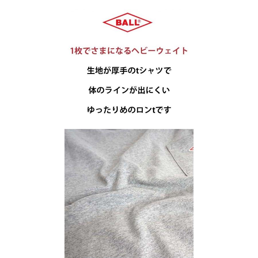 ロンt メンズ ブランド 厚手 長袖 tシャツ ヘビーウェイト BALL 春夏