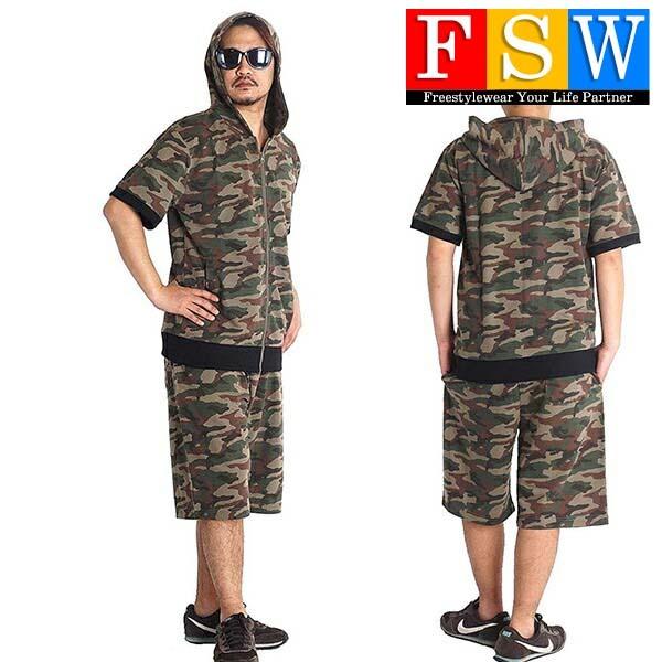 セットアップ メンズ パーカー 半袖 ハーフパンツ 迷彩 スウェット 上下セット 夏 涼しいパンツ カモフラ 迷彩 送料無料 G 5327 Freestylewear 通販 Yahoo ショッピング