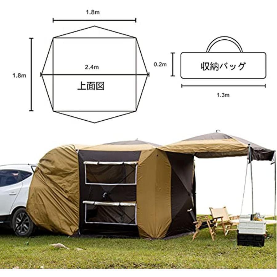 車中泊 キャンプ アウトドア リアゲート カーサイドタープ SUVラポップアップテント リアゲート ハッチバックテント 簡単設営 日よけ 防災対策 地震 台風｜freesutoa｜06