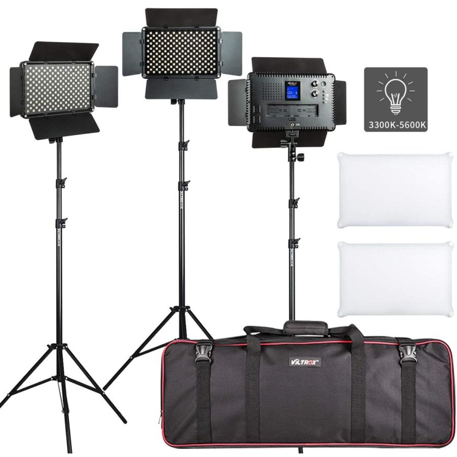 最も信頼できる VILTROX LED撮影用ライトキット VL-S192T 3セットLEDビデオライトとライトスタンド プロ超薄型 撮影照明ライト  3300K-560 - ビデオカメラアクセサリー - www.msmt.org.in