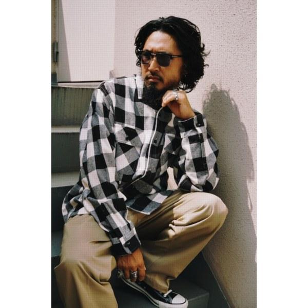 【セール20%OFF】BIG MIKE/ビッグマイク Heavy Flannel Shirts/ヘビーフランネルシャツ 102435201・WHT×BLK | BIG MIKE | 10