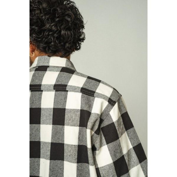 【セール20%OFF】BIG MIKE/ビッグマイク Heavy Flannel Shirts/ヘビーフランネルシャツ 102435201・WHT×BLK | BIG MIKE | 04