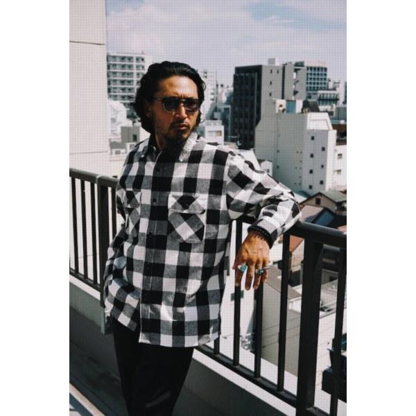 【セール20%OFF】BIG MIKE/ビッグマイク Heavy Flannel Shirts/ヘビーフランネルシャツ 102435201・WHT×BLK | BIG MIKE | 09