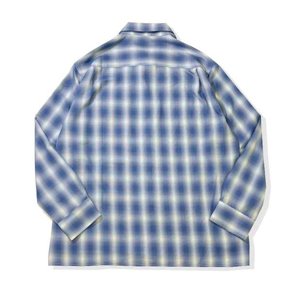 BIG MIKE/ビッグマイク Rayon Mix Ombre Slit LS Shirts/オンブレチェックシャツ 102615013・BLU×WHT | BIG MIKE | 02