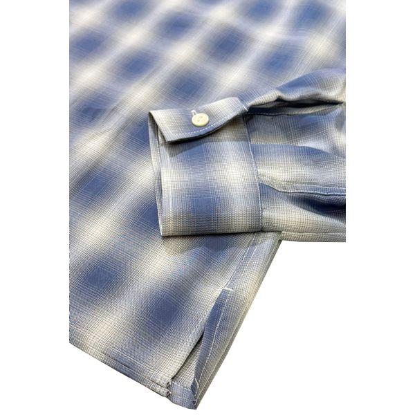 BIG MIKE/ビッグマイク Rayon Mix Ombre Slit LS Shirts/オンブレチェックシャツ 102615013・BLU×WHT | BIG MIKE | 04