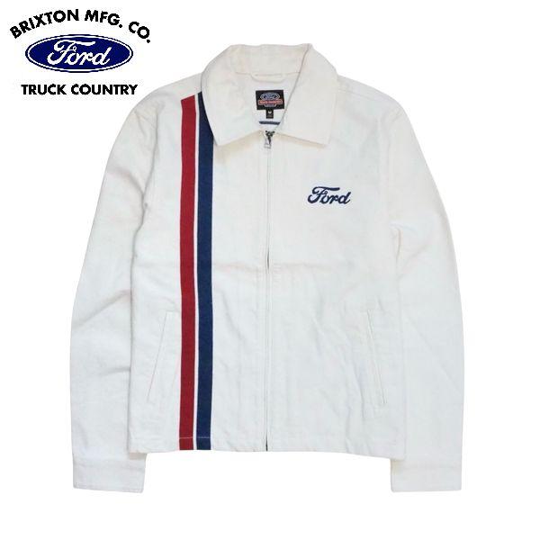 【セール20%OFF】BRIXTON×FORD・FORD NUMBER ONE GARAGE JACKET/ジャケット 03478・WIMBLEDON WHITE | BRIXTON