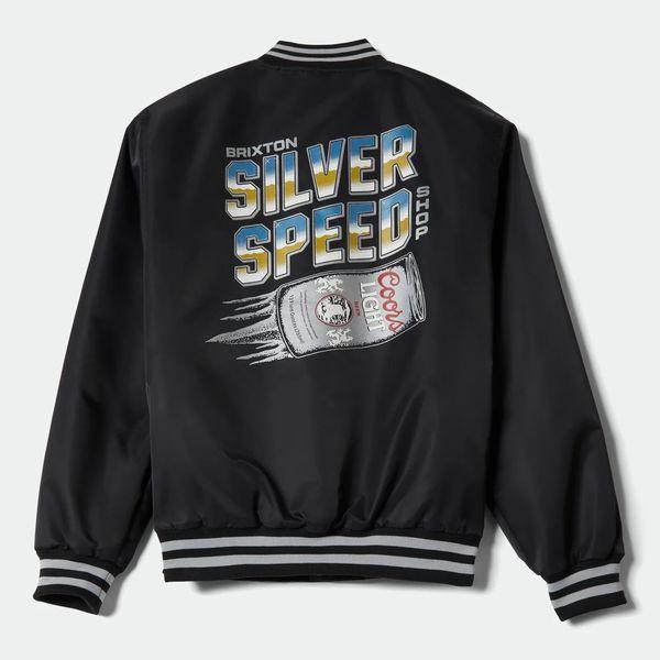 【セール20%OFF】BRIXTON×COORS・COORS LIGHT SILVER SPEED SHOP JACKET/ボンバージャケット 03482・BLACK/SILVER | BRIXTON | 01
