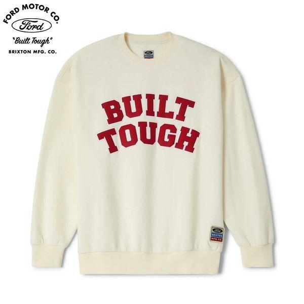 BRIXTON×FORD・FORD BUILT TOUGH CREW FLEECE/クルーネックスウェット 23167・WHITE | BRIXTON