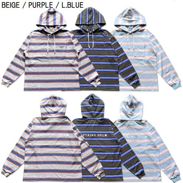 CAPTAINS HELM/キャプテンズヘルム #BORDER HOODED TEE/ロングスリーブ