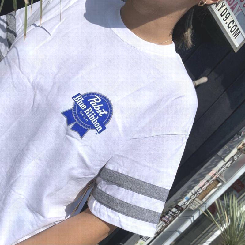 LOSERMACHINE×PABST BLUE RIBBON BEER /ルーザーマシーン×パブストブルーリボン THROWBACK LEAGUE TEE/Tシャツ・WHITE｜freeway｜03