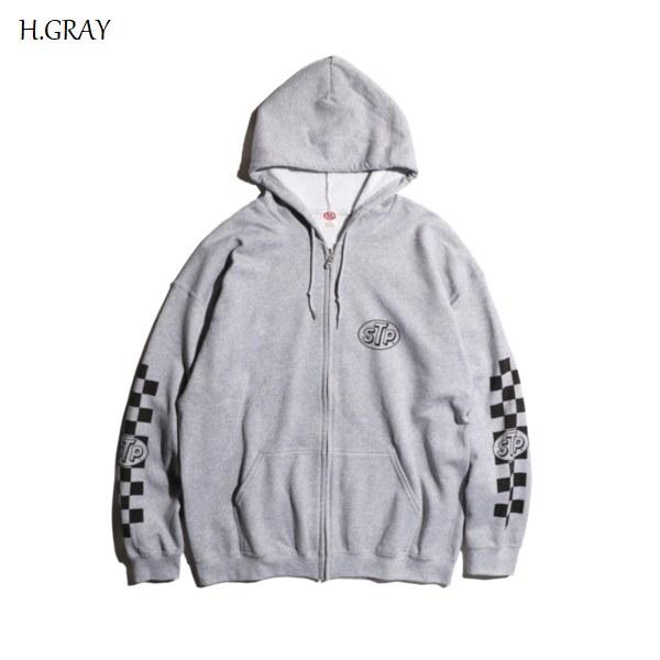 STP/エスティーピー CHECKER LOGO ZIP-UP HOODIE/ジップアップ