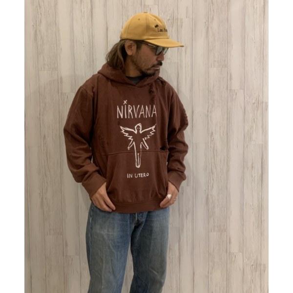 THRIFTY LOOK / WORN-OUT BAND HOODIE "NIRVANA" ダメージ加工フーディー｜freeway｜02