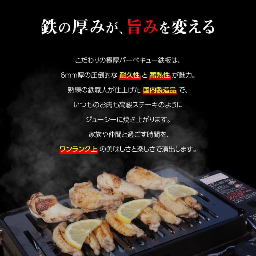 180×280 板厚6.0mm 炙りや 炙りや2 対応 鉄板 網 BBQ バーベキュー 全