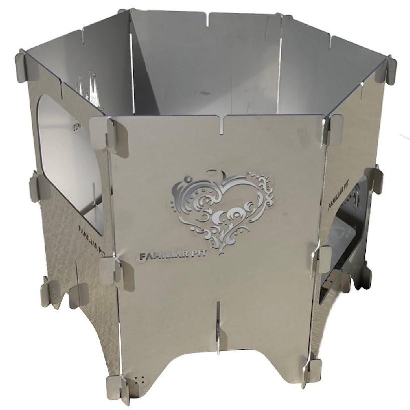 焚き火台 コンロ 組立て式 ランタンカバー おしゃれ 軽量 コンパクト ハート柄 | 